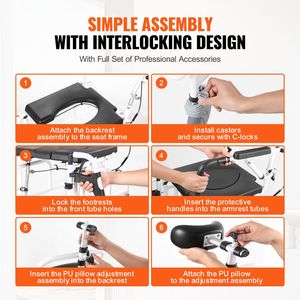 "Modern 17.5in Width Aluminum <b>Shower</b> <b>Chair</b> with Adjustable Roll and Brake" - Product Image 6