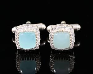 Bijoux boutons de manchette en acier inoxydable pour hommes |   Boutons de manchette de luxe pour chemise formelle, pour mariage et affaires |   Bijoux de luxe pour boutons de manchette de chemise - Product Image 4