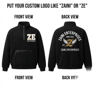 Premium 380 GSM Fleece Quarter Zip Pullover <b>Jacket</b> Black Embossed Logo OEM ODM Waterproof Breathable <b>Reflective</b> Men's - Product Image 1