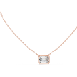 Collier pendentif solitaire en or rose 18 carats avec diamant pour femme, bijou de luxe classique, cadeau pour anniversaire et usage quotidien - Product Image 3