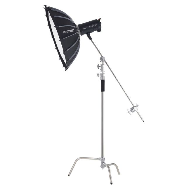 Heavy Duty Stainless Steel C Stand Boom Arm Adjustble Video Camera Light Stand Max Height 10.83ft/330cm 4.8 9.8ft Adjustabl