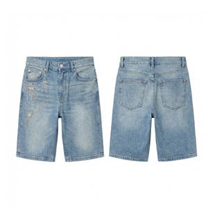 Fabricante de Shorts de Mezclilla con Pedrería Personalizados, Fábrica OEM ODM, Producción de Alta Capacidad con Equipo de Soporte para Exportación Global - Product Image 3