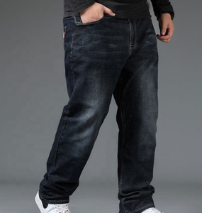 Jeans Extensibles Grande Taille pour Hommes, Coupe Droite, Denim Durable, Couleur Unie, Été Automne, Tenue Décontractée ou de Travail, Vente en Gros, Logo Personnalisé, En Gros - Product Image 3