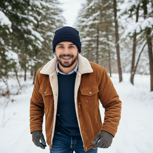 Custom <b>Winter</b> Beanies with Folded Cuff Style Fashion Knit <b>Hats</b> for <b>Men</b> Women and Teens Unisex <b>Winter</b> Beanies with Soft Fabric - Product Image 2