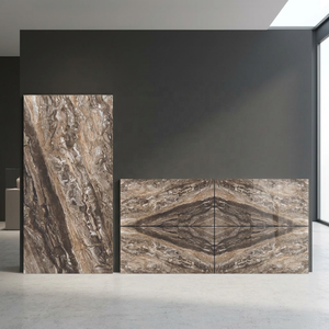 Azulejos de Porcelana Brillante con Aspecto de Mármol Natural Verde de 800x1600 mm para Paredes y Pisos de Hoteles, Diseño Cerámico con Apariencia de Piedra Italiana Beige - Product Image 2