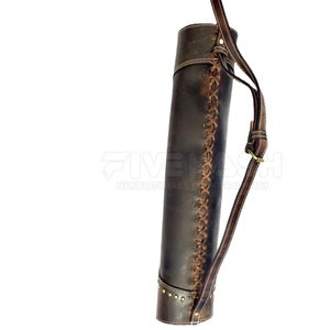 Sacoche de tir à l'arc en cuir de qualité supérieure, faite à la main, durable, avec support dorsal, sangle réglable, confortable pour la chasse et l'entraînement en extérieur - Product Image 2
