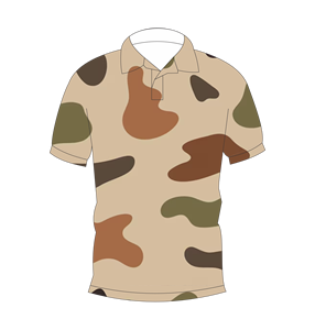 เสื้อโปโลลายพรางทะเลทรายสำหรับผู้ชาย สีเบจ น้ำตาล เขียว แขนสั้น เสื้อยืดลำลองสำหรับเล่นกอล์ฟ - Product Image 1