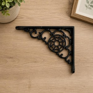 SHUBHAM Decorative Cast Iron Wall Shelf <b>Bracket</b> <b>Corner</b> Rack Floral Metal Support <b>for</b> Home Display - Product Image 5