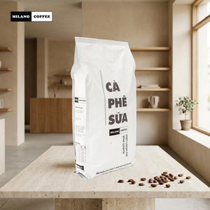 Café moulu Robusta torréfié foncé aromatisé à la noisette, texture sèche, sac de 1 kg pour machines - Product Image 1