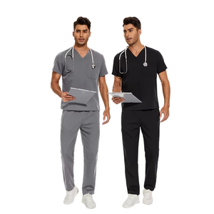2026 Hot Sale Washable Soft Stretch Fabric Beauty Salon Nurse <b>Scrubs</b> Pet Hospital Custom <b>Scrub</b> Women Men Medical Nursing Set - Product Image 3