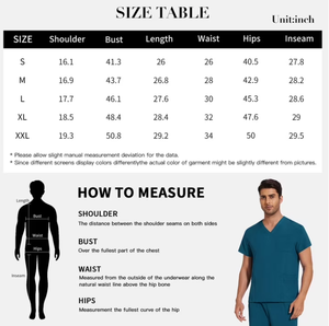 Men’s <b>Scrubs</b> Set V-Neck Medical Uniform Stretch <b>Nursing</b> <b>Scrubs</b> with Adjustable Waist Pants & Multi Pockets - Product Image 6
