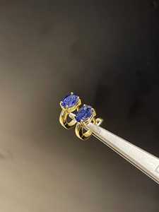 Blue Sapphire Sterling <b>Silver</b> Drop Earrings Bezel Setting Gold Plated September Birthstone Women's Jewelry for Party Occasions - Product Image 2