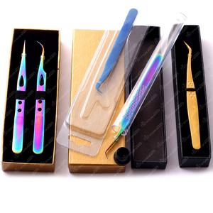 Meilleure vente pince à épiler d'extension de cils en acier inoxydable Diamond Grip Durable personnalisé emballé pointe pointue pince à cils testée à la main - Product Image 5