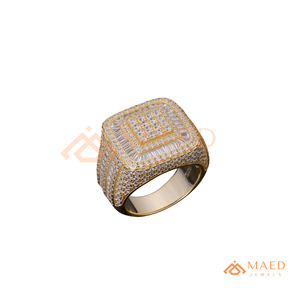 <b>Mens</b> Gold Tone Moissanite Diamond Square <b>Ring</b> Hip Hop Statement Jewelry Fashion <b>Ring</b> for <b>Men</b> Stylish - Product Image 5