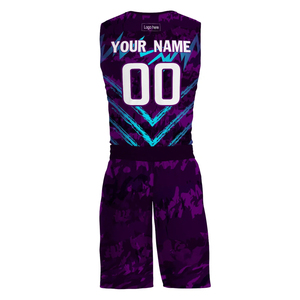Conjunto de Camiseta y Pantalones Cortos de Baloncesto Sublimados Personalizados, Cuello en V, Sin Mangas, Poliéster que Absorbe la Humedad, Uniformes de Equipo para Adultos - Product Image 6