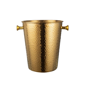 Seau à champagne en acier inoxydable plaqué cuivre de taille moyenne pour 6 bouteilles, seau à champagne monobloc - Product Image 3