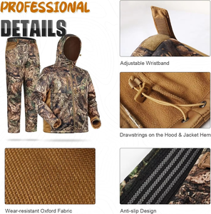 Traje de Caza y Ejercicio Unisex Impermeable de Lona con Logotipo Personalizado al por Mayor, Tallas Grandes, Estampado Camuflaje Solar, Secado Rápido y Transpirable - Product Image 3