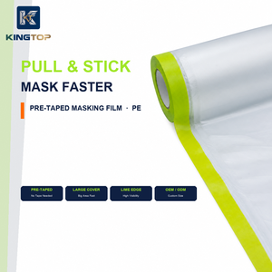 Película de Enmascaramiento Automotriz Verde Preencintada, Suave y Lisa, con Respaldo Electrostático de HDPE para Pintura en Aerosol de Carrocería - Product Image 3