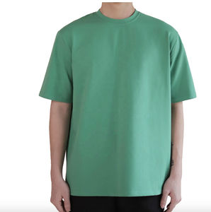 T-shirt en coton 100 % de haute qualité pour hommes, coupe ajustée, manches courtes, motif uni tricoté, séchage rapide, personnalisable avec logo – Vente en gros - Product Image 1