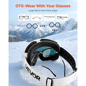 Gafas de Esquí para Hombre, Mujer y Jóvenes con Revestimiento Revo Rosa, Antivaho OTG, Marco de TPU, Ventilación, Compatibles con Casco - Product Image 5
