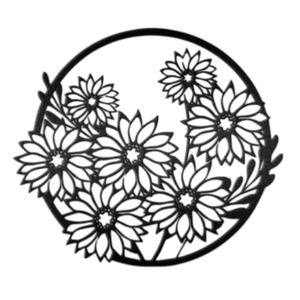 Décoration d'intérieur, artisanat, accessoires pour le salon, décoration murale en métal en forme de fleur - Product Image 1