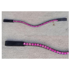 Banda para cejas con logotipo personalizado de calidad superior para montar a caballo Producto ecuestre de la mejor calidad Bling Crystal Decorativo Cuero Premium - Product Image 2
