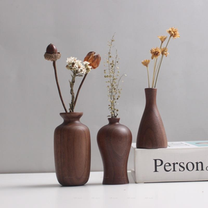 Vases en bois massif et bambou, légers, personnalisables, pour fleurs séchées, décoration maison, boutique, restaurant, durables, vente en gros - Product Image 1