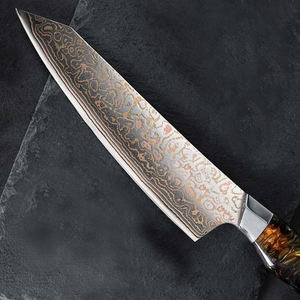 SCL DIY OEM Damascus Steel Chef Knife Straight Back Wood Handle Professional Multi-Functional Kitchen Knife 0.5mm Thickness - Product Image 6