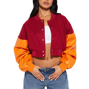 Chaqueta Varsity Personalizada de Fábrica para Mujer, 100% Lana, Estilo Urbano, Bordado Chenille, Chaqueta Corta de Béisbol para Hombre - Product Image 5