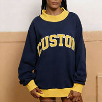 Sweat-shirt réversible à col montant pour femme, personnalisé avec logo du fabricant DHL, en polaire oversize, avec blocs de couleur
