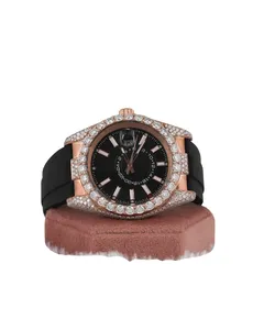 Luxury Fashion Iced Out <b>Men's</b> Rose <b>Gold</b> VVS Moissanite Round Cut Glass Dial Mechanical Movement Hip Hop Smart Roman Dial <b>Watch</b> - Product Image 1