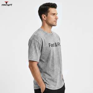 T-shirt streetwear de haute qualité à col rond, délavé à l'acide, vente en gros, prix abordable, t-shirt vierge personnalisé pour homme - Product Image 6