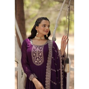 Vestido de Noche Negro con Dupatta de la Colección LW-9179 de LIKSHA, Talla M-38 - Product Image 5