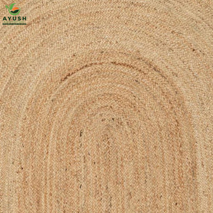 Tapis de sol en jute festonné, fabriqué à partir de fibres de jute 100% naturelles, tapis sur mesure en provenance d'Inde pour salon et chambre. - Product Image 2