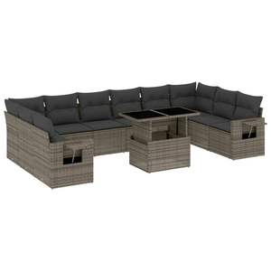 Juego de Sofás de Jardín de Ratán PE Gris con Reposabrazos Ajustables Grandes, Muebles de Exterior Premium con Asientos Cómodos - Product Image 2