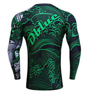Custom Short Sleeve Surf Logo MMA BJJ <b>Compression</b> <b>Shirt</b> Sublimated Jiu Jitsu Rash Guard UPF50 Breathable Wholesale - Product Image 2