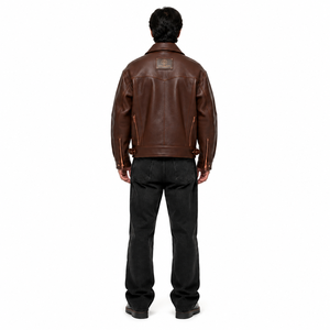 Chaqueta de Motociclista de Cuero de Oveja Grueso y Extra Grande para Hombre, Estilo Arquitectónico Tipo III, Prenda Exterior Holgada, Personalizada OEM - Product Image 2