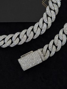 10mm Iced Out Cuban Link <b>Chain</b> VVS Moissanite Diamond <b>925</b> <b>Sterling</b> <b>Silver</b> Hip Hop Jewelry <b>Mens</b> Luxury Bling Necklace - Product Image 3
