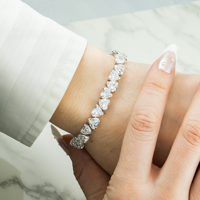 Bracelet chaîne de luxe plaqué or blanc 14 carats de haute qualité avec diamant moissanite taille coussin pour collection de bijoux de fiançailles nuptiales