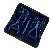 Kit d'outils premium pour extensions capillaires en acier inoxydable, outils d'installation de micro-anneaux, accessoires d'application pour extensions capillaires