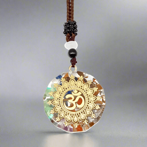 Om Bloom 18K Gold Plated Om Symbol Necklace with Zircon and Pearl 30 Inch Adjustable Rope Chain for Men and Boys - Product Image 2