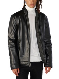 <b>Men</b>’s Reversible <b>Faux</b> <b>Leather</b> Puffer <b>Jacket</b> Quilted Winter <b>Jacket</b> Warm Casual Outerwear - Product Image 1