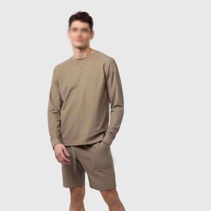 Shorts en molleton pour homme de très haute qualité, 100% coton bio, style jogger, 2 tons, streetwear, coupe ample, hip hop. - Product Image 1