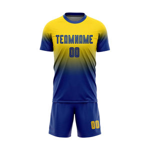 Uniforme de football respirant à séchage rapide pour hommes, fabriqué par un fabricant professionnel, avec logo personnalisé et manches courtes, pour l'entraînement - Product Image 2