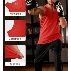 Débardeur de sport sans manches pour homme, respirant, coupe ajustée, côtelé, débardeur musculaire pour homme - Product Image 5