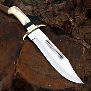 Handmade Damascus Steel Industrial Grade 18 Inch Big Size Bowie Hunting <b>Knife</b> <b>Bone</b> <b>Handle</b> Steel Guard Customizable OEM Factory - Product Image 2