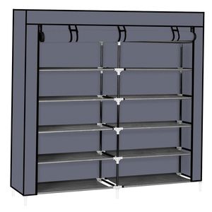 Scarpiera portatile a 7 livelli con rivestimento in tessuto armadio portaoggetti per scarpe - Product Image 3