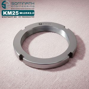 น็อตล็อค KM25 น็อตล็อคเพลาเมตริกความแม่นยำสูง M125X2.0 น็อตอะแดปเตอร์สแตนเลส - Product Image 1