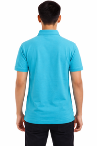 เสื้อโปโลโอเชียนบรีซคลาสสิคสีเทอร์ควอยซ์สำหรับผู้ชาย ผ้าฝ้ายพรีเมียม สวมใส่สบาย ดูดีมีสไตล์ เหมาะสำหรับใส่ทุกวัน ระบายอากาศได้ดี สไตล์ฤดูร้อน - Product Image 3