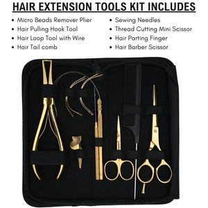 Kit Profesional de Herramientas para Extensiones de Cabello Microlinks: Alicates para Remover Anillos Micro, Tijeras de Barbero, Aguja para Coser Tramas y Gancho de Bucle - Product Image 2